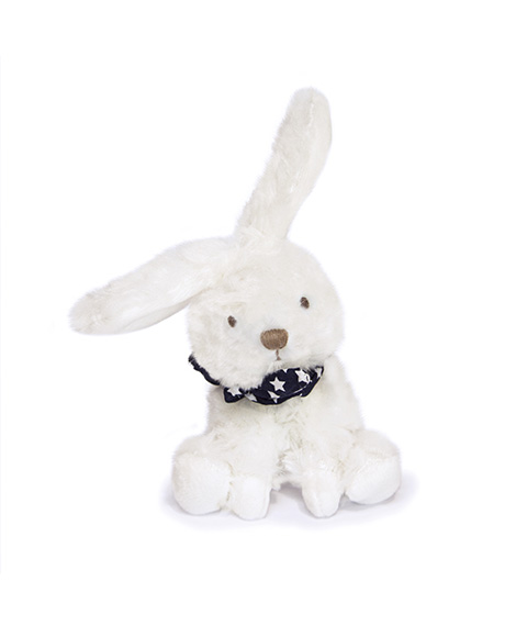Doudou Plüschhase mit Halstuch 12 cm dunkelblau mit Sternen