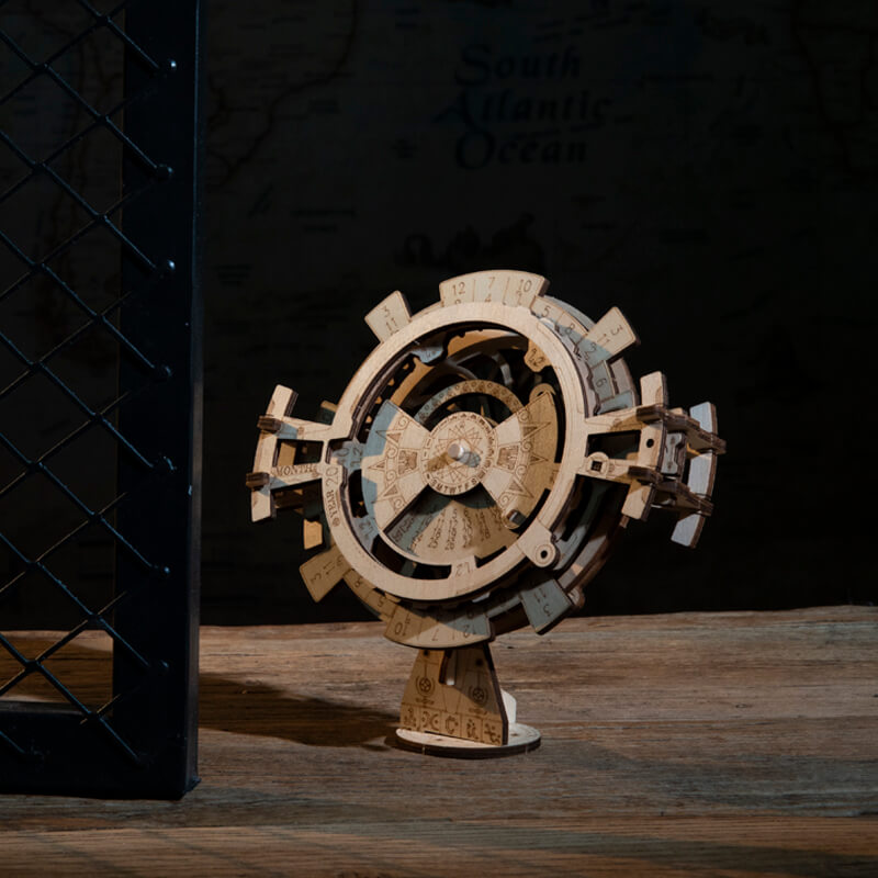 Puzzle 3D en bois mécanique RoboTime Calendrier perpétuel – Image 3