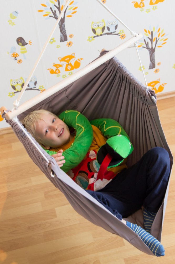 Závěsná textilní houpačka šedá HOJDAVAK JUNIOR (obrázek 9)