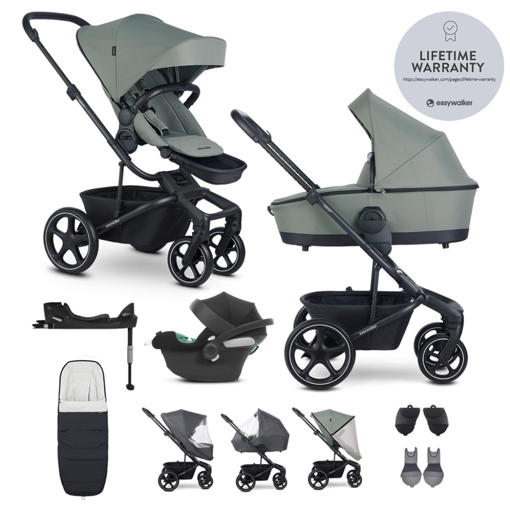 EASYWALKER SET Kočárek 4v1 Harvey⁵ Agave Green XXL RWS + CYBEX Aton B2 i-Size + základna