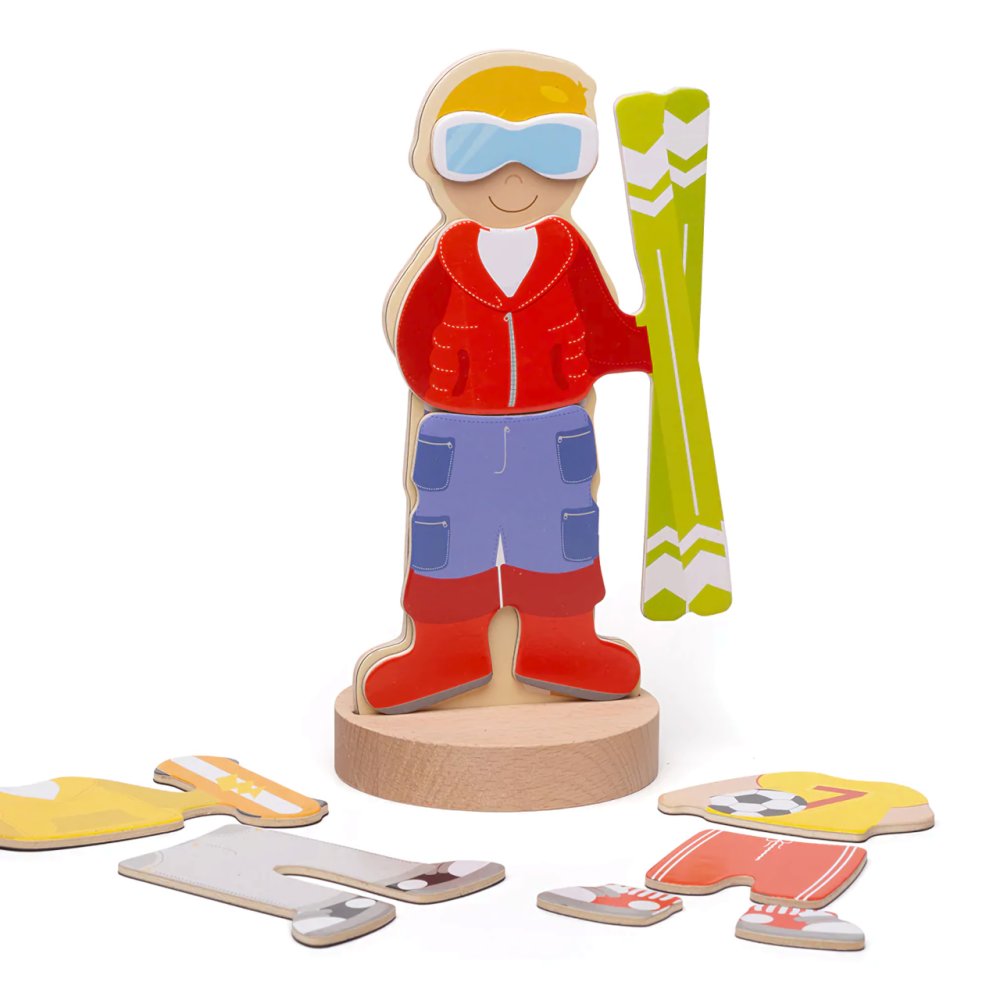 Bigjigs Toys Magnetické oblékací puzzle sportovní aktivity (obrázek 8)