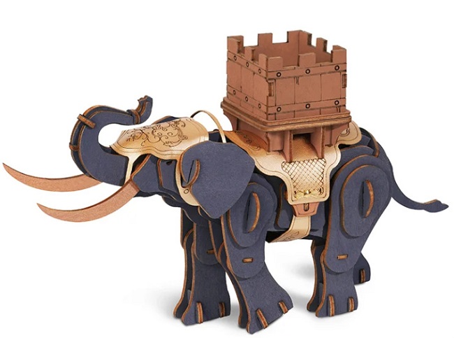 RoboTime 3D dřevěná skládačka Bojovný slon