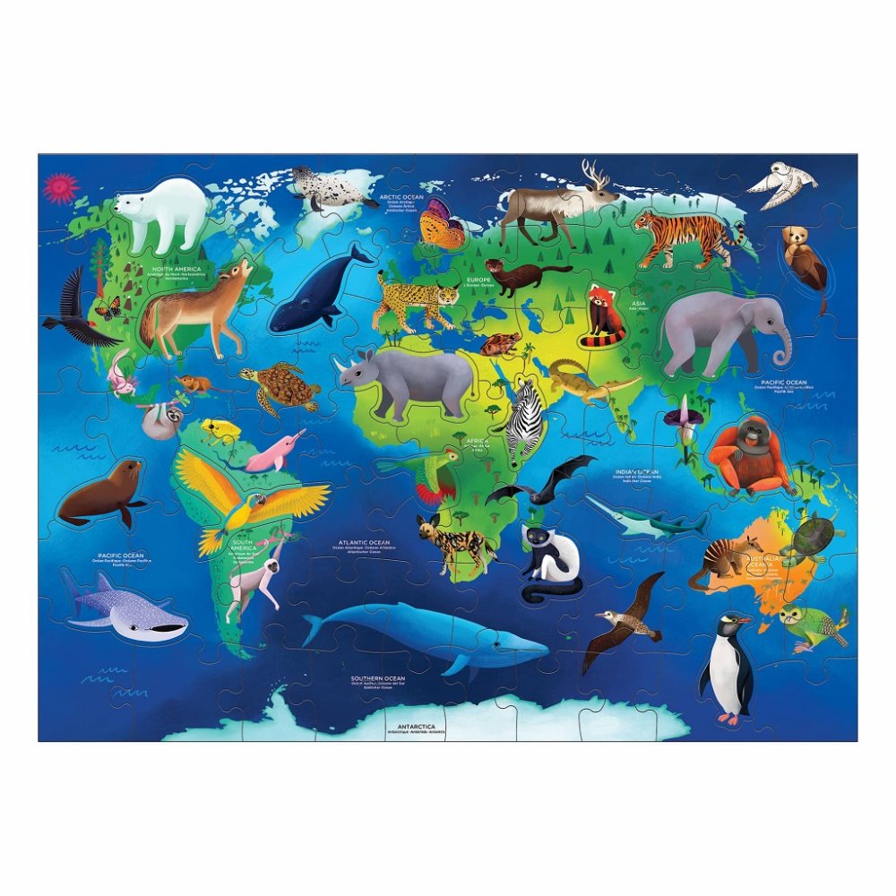 Mudpuppy Puzzle Ohrožené druhy zvířat celého světa 80 dílků (obrázek 3)