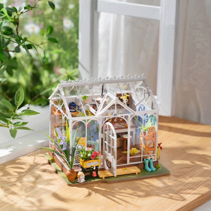 RoboTime 3D dřevěná skládačka Miniatura domečku Vysněný zahradní dům (obrázek 2)