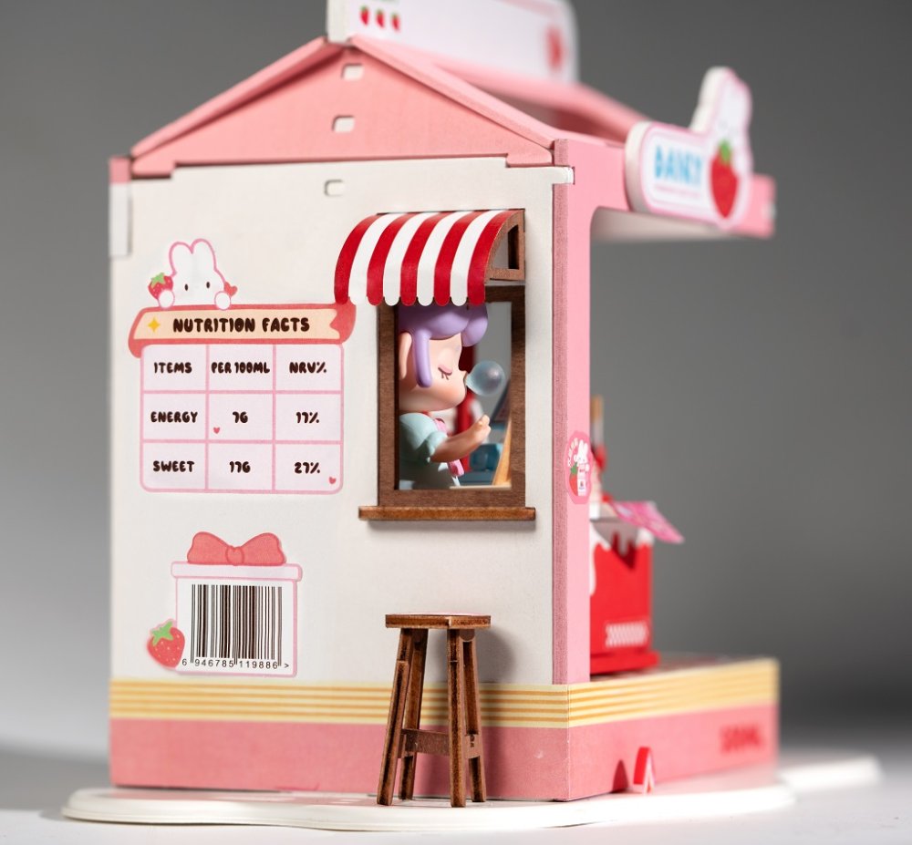 RoboTime 3D dřevěná skládačka Miniatura domečku Mléčný bar Strawberry (obrázek 10)