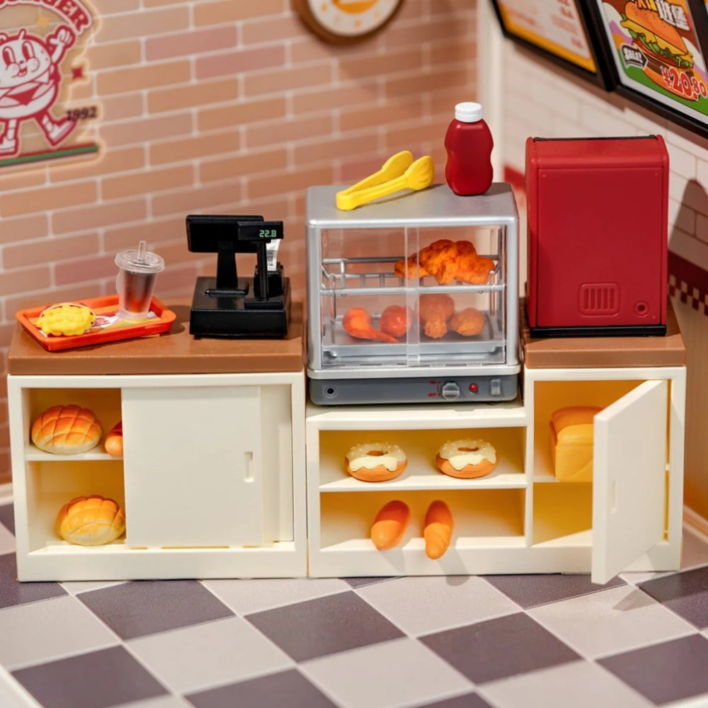 RoboTime 3D dřevěná skládačka Miniatura domečku Restaurace Mňam, mňam burger (obrázek 6)