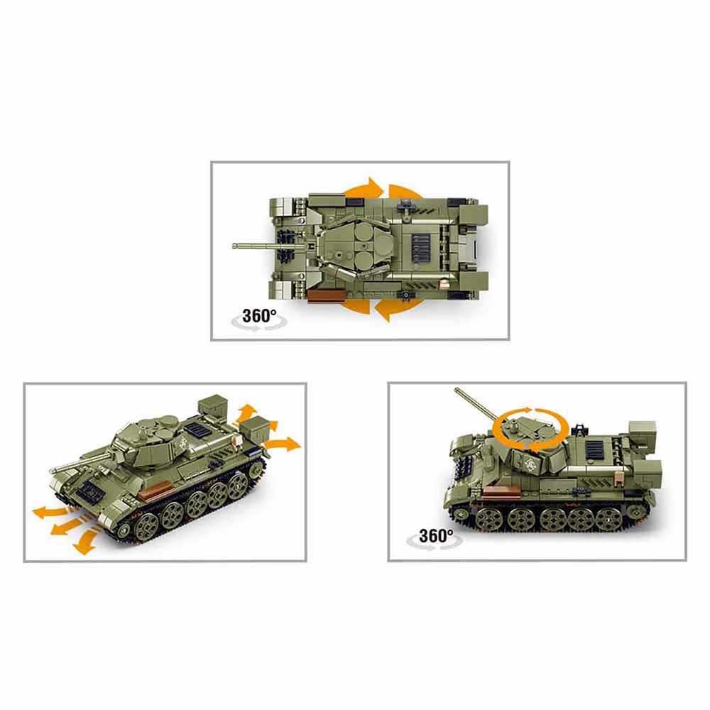 Sluban Power Bricks M38-B7072 R/C T34/76 (1942) Tank na dálkové ovládání (obrázek 4)