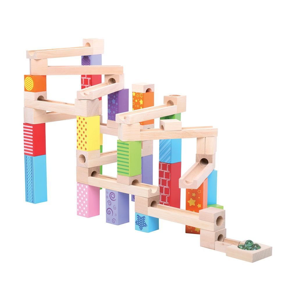 Bigjigs Toys Dřevěná kuličková dráha barevná (obrázek 8)