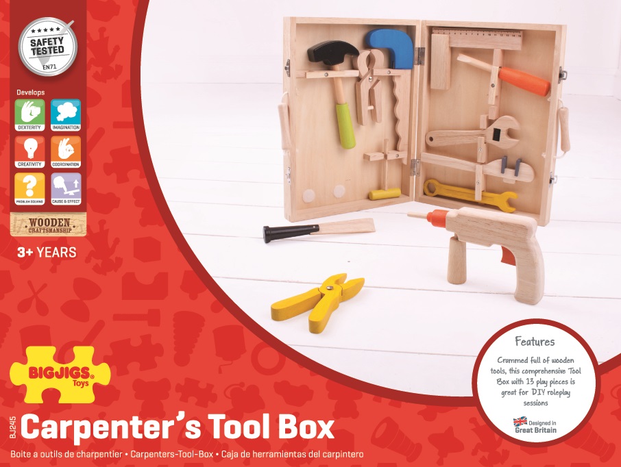 Bigjigs Toys Dřevěný Kufřík s nářadím (obrázek 4)