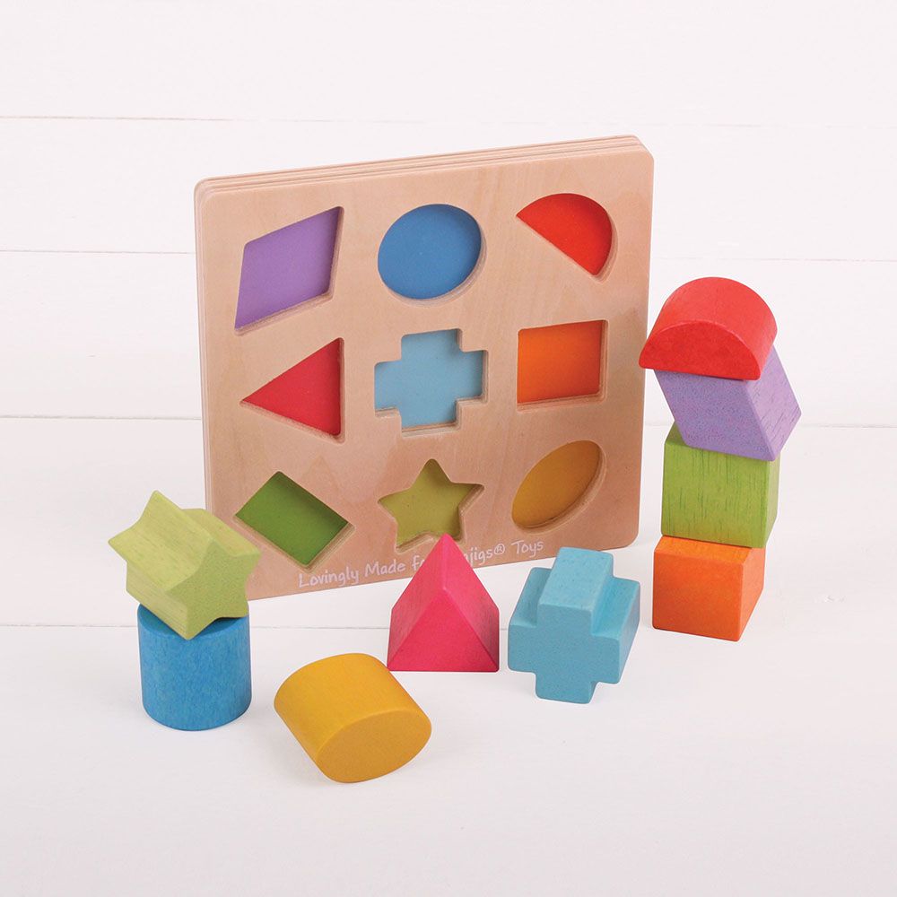Bigjigs Baby Dřevěné kostky tvary a barvy (obrázek 5)