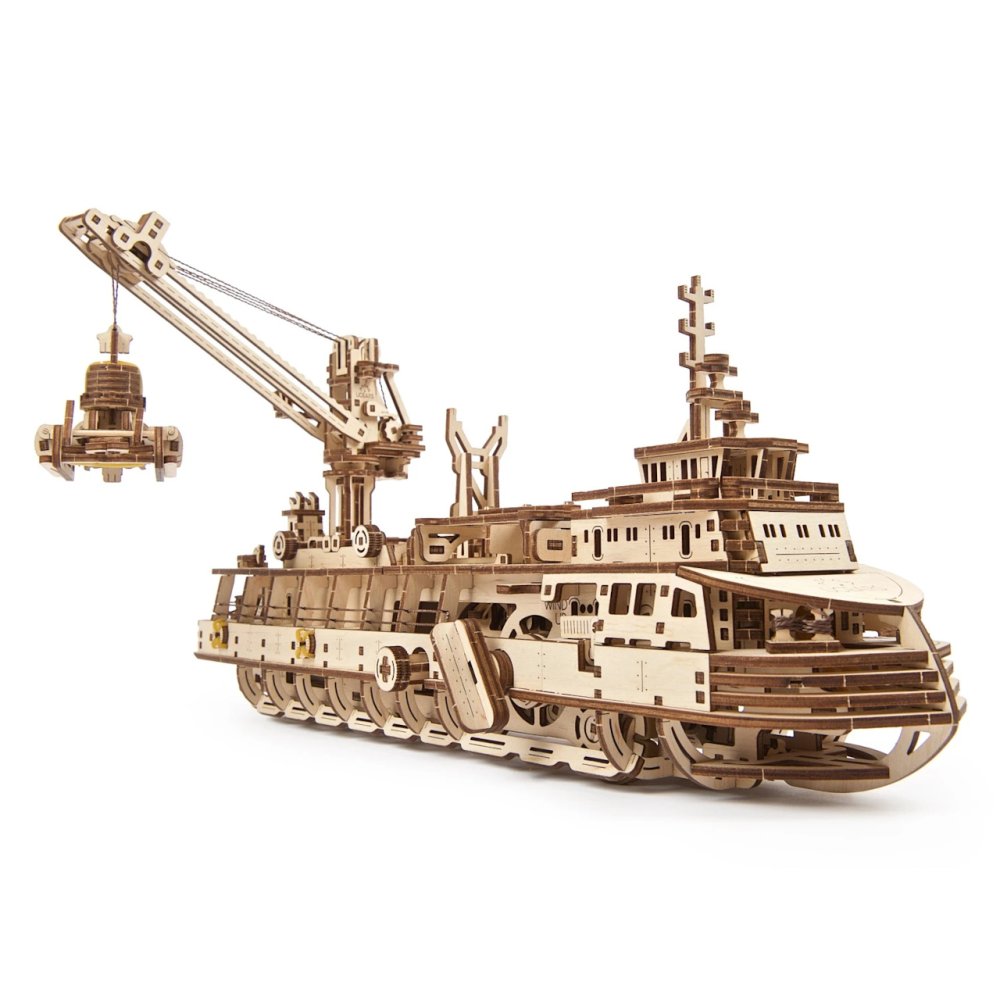 Ugears 3D dřevěné mechanické puzzle Výzkumná loď (obrázek 3)