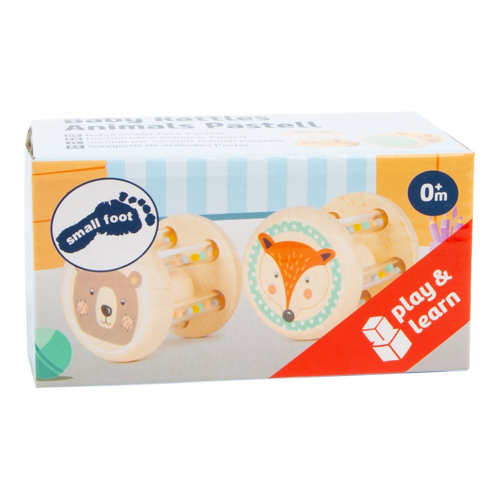 small foot Dětské pastelové chrastítko s kuličkami sada 2ks (obrázek 5)