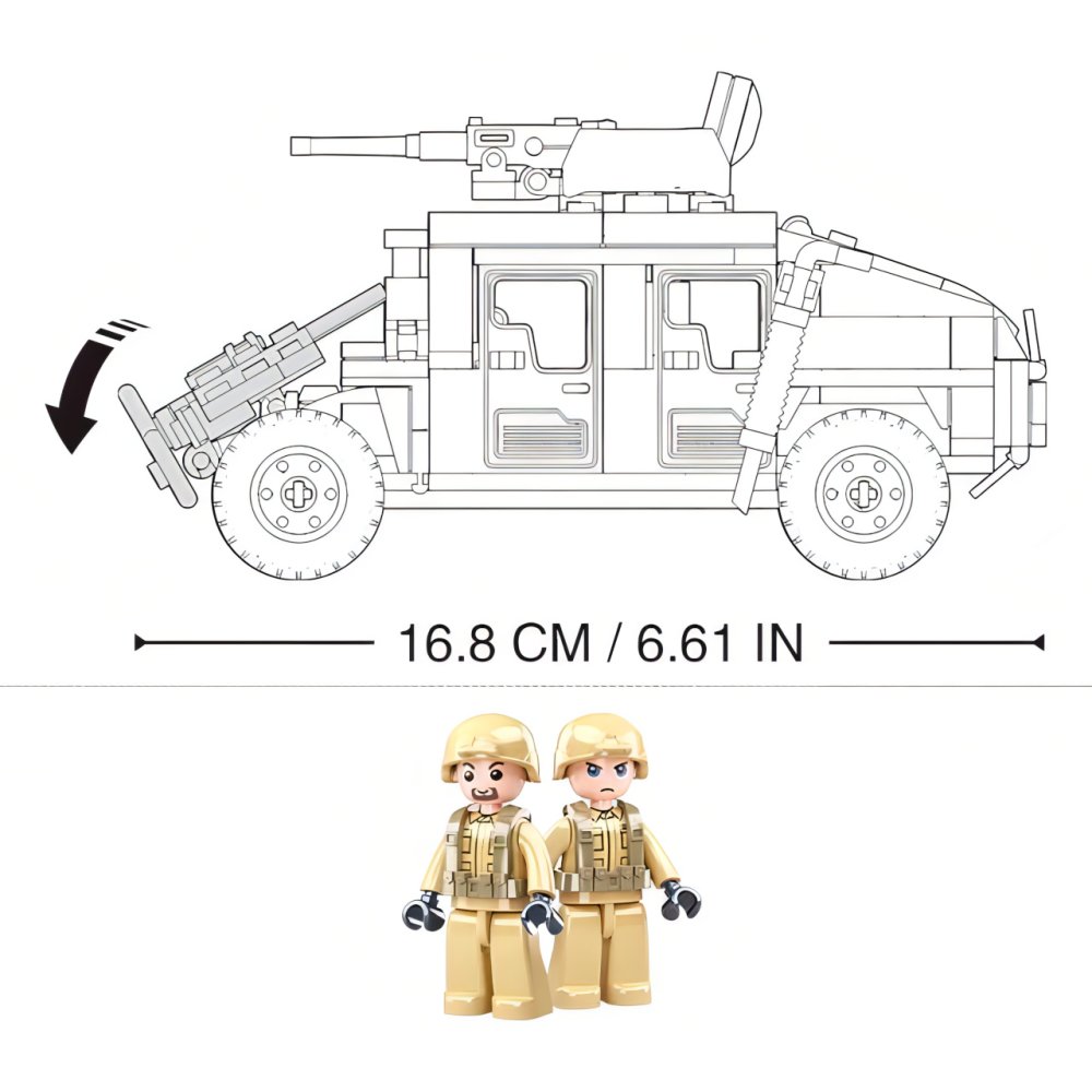 Sluban Army Model Bricks M38-B0837 Hummer bojový off road (obrázek 5)