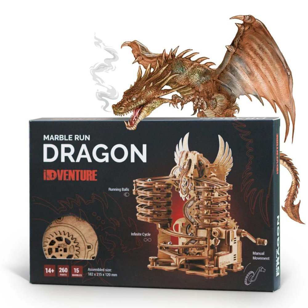 iDventure 3D dřevěná skládačka Kuličková dráha Drak (obrázek 4)