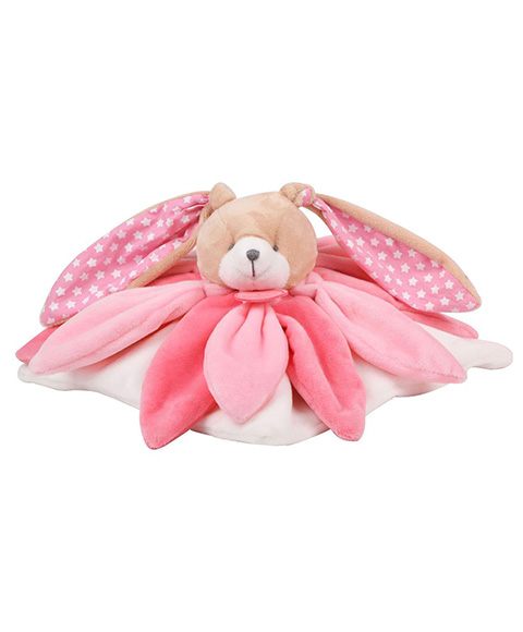 Doudou Dárková sada - plyšový muchláček králíček růžový 28 cm (obrázek 4)