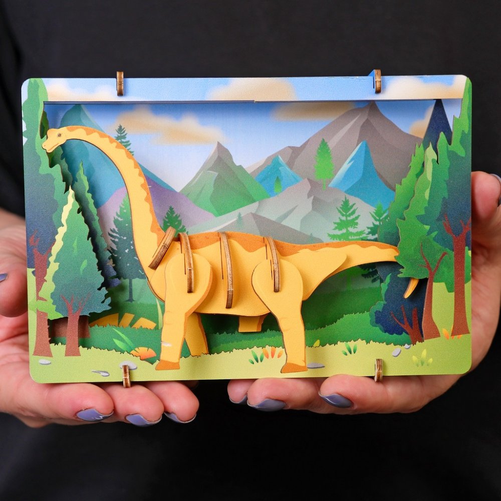 EscapeWelt 3D dřevěné puzzle Brontosaurus (obrázek 5)