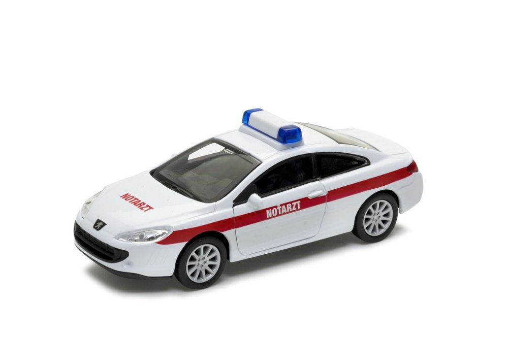 Welly Peugeot Coupe 407 NOTARZT 1:34 bílé