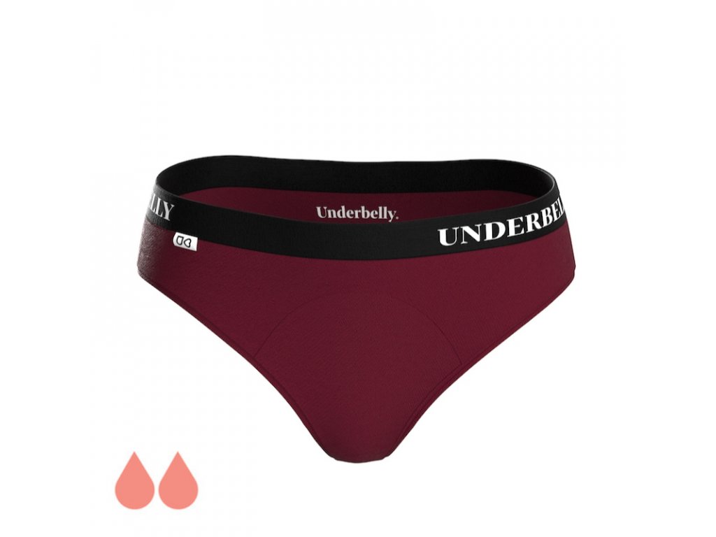 Menstruační Kalhotky Underbelly Univers, Slabší Menstruace - Bordó S