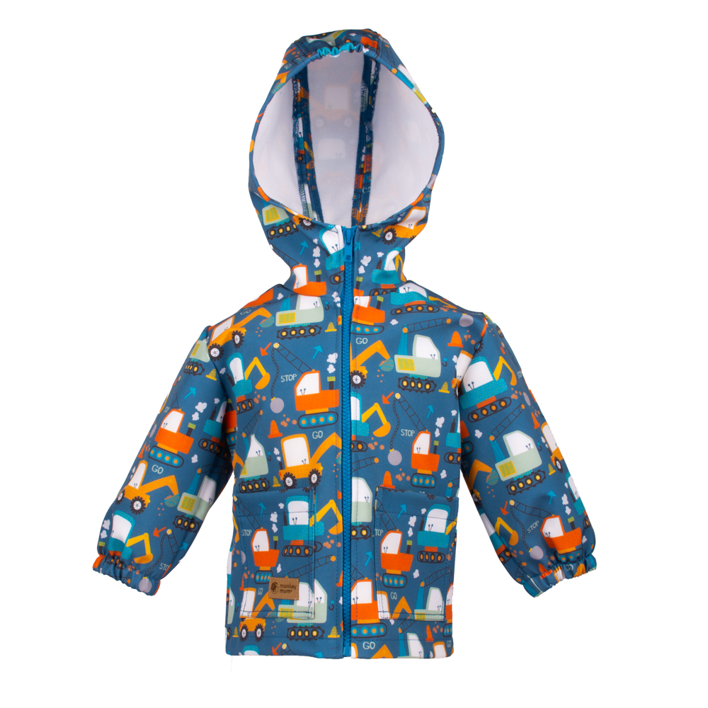 Jachetă Softshell Pentru Copii Cu Membrană Monkey Mum® - Construcții Jucăușe 74/80,Jachetă Softshell Pentru Copii Cu Membrană Monkey Mum® - Construcți