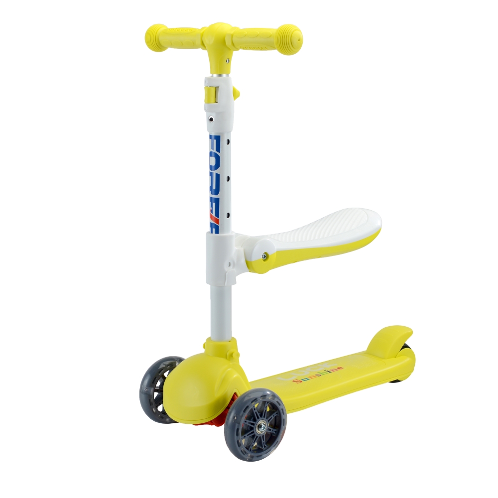 Kids' Scooter With Seat - 3-in-1 - Yellow,Kids' Scooter With Seat - 3-in-1 - Yellow