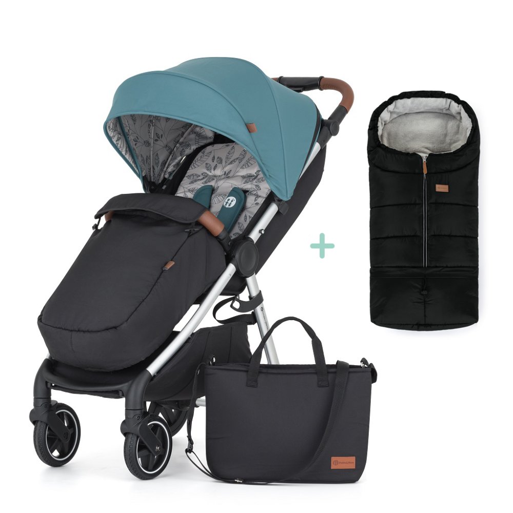 PETITE&MARS Sportwagen Royal2 Zilver Oceaanblauw + PETITE&MARS Tas Jibot GRATIS