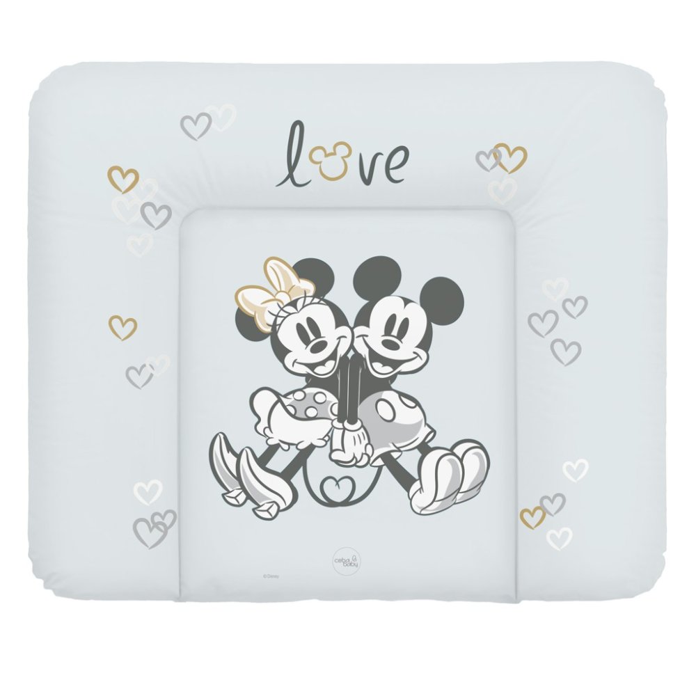 CEBA Wickelunterlage Weich Für Kommode (85x72) Disney Minnie & Mickey Grau