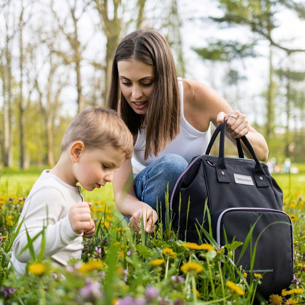 PETITE&MARS JACK Kinderwagen-Wickeltasche – Catchthemoment Just Black-Serie