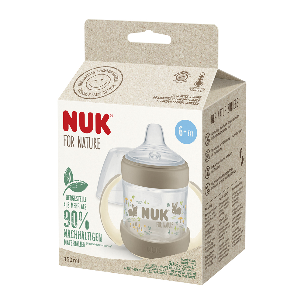 Butelka Dla Dziecka NUK For Nature Do Nauki Z Regulacją Temperatury, Brązowa 150 Ml