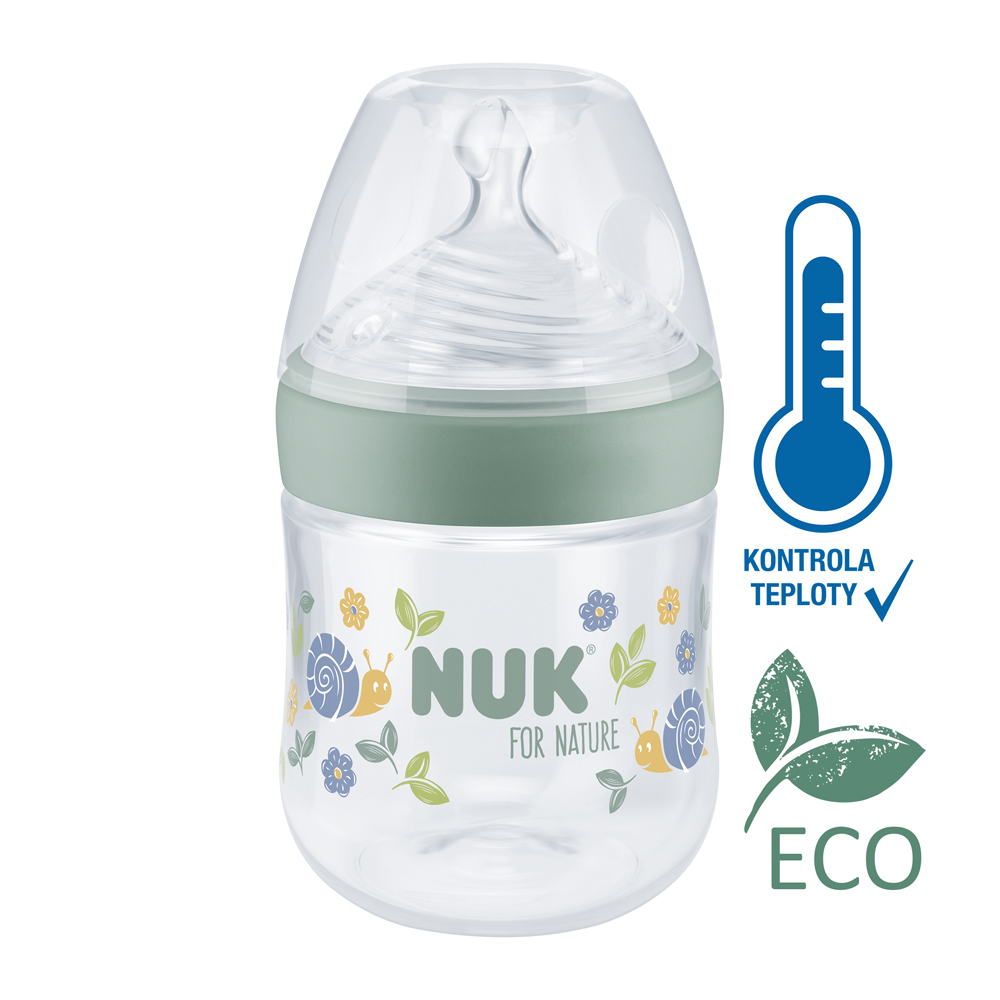 Butelka Dla Niemowląt NUK For Nature Z Regulacją Temperatury, Zielona 150 Ml