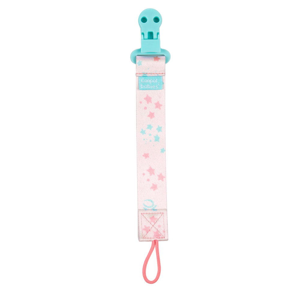 CANPOL BABIES Schnullerband Mit Clip Exotische Tiere Rosa