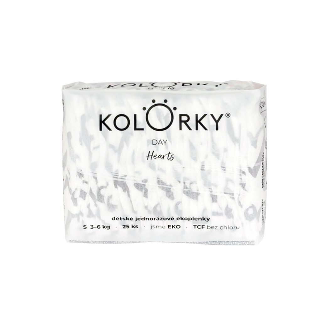 KOLORKY DAY Couches jetables eco, coeur S (3-6 kg) 25 pcs