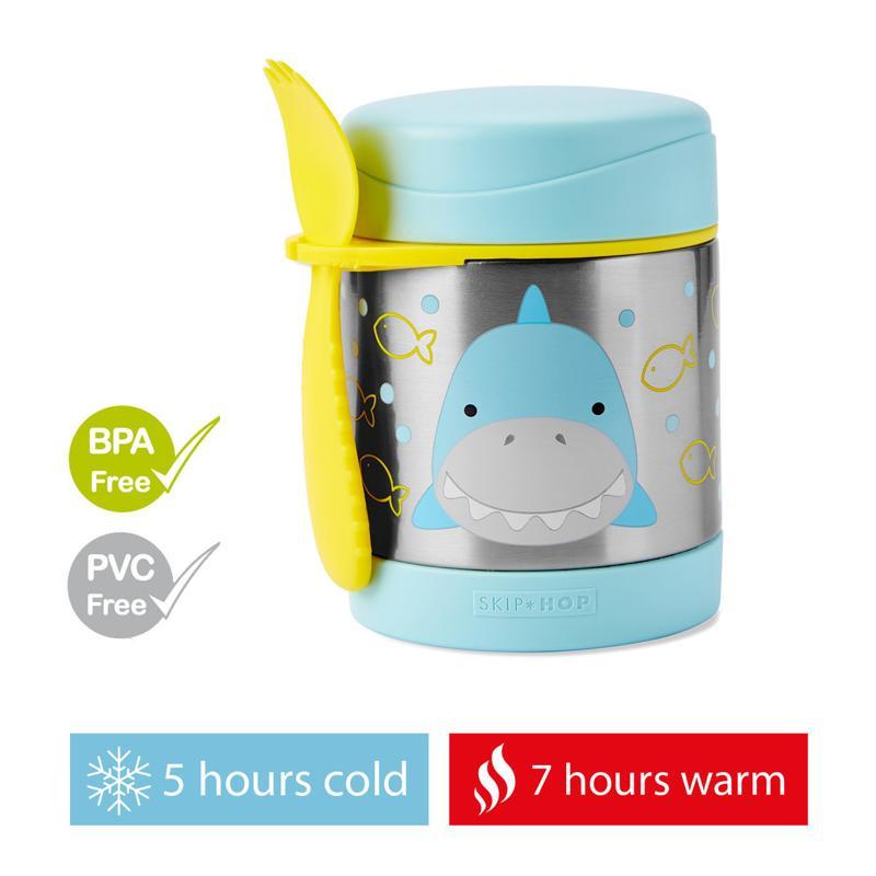 SKIP HOP Zoo Thermoskanne Für Essen Mit Löffel/Gabel Shark 325 Ml, 3 Jahre+