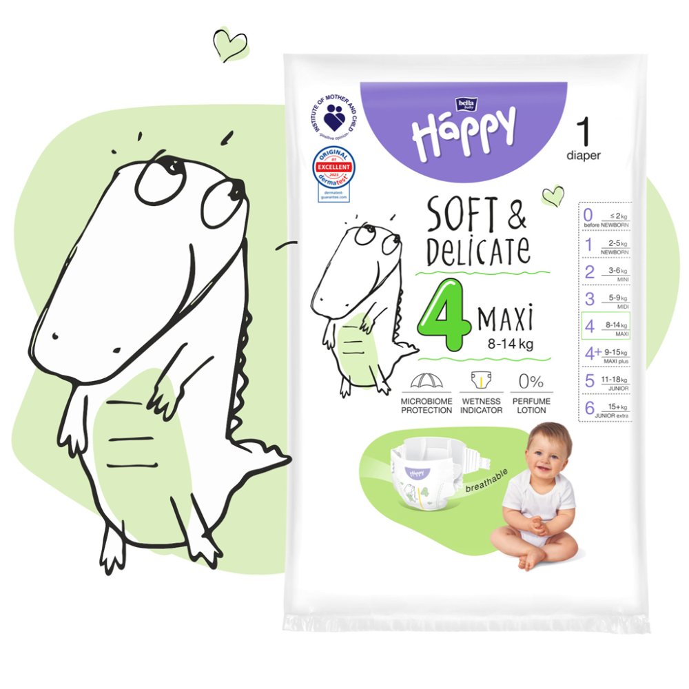 BELLA HAPPY Baby Maxi Scutece De Unică Folosință 8-14 Kg 14 Buc