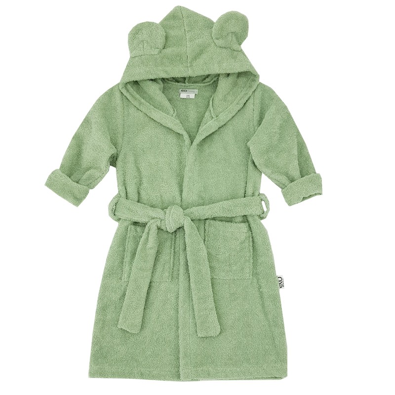 EKO Cotton Bathrobe With Hood And Ears Olive Green Size L 80-86