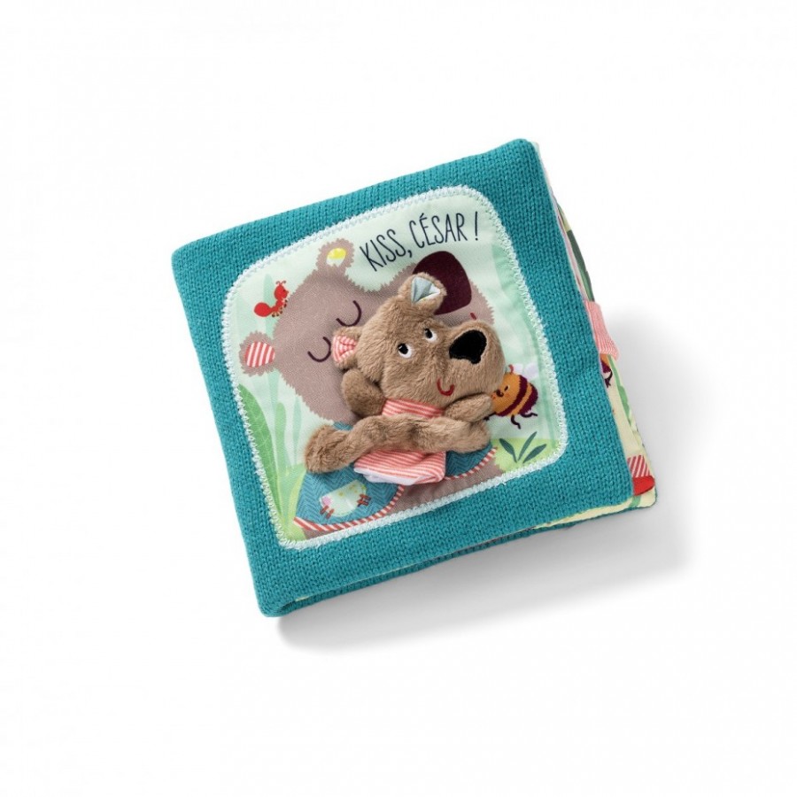 Lilliputiens - Textile Book With Finger Puppet - César Bear