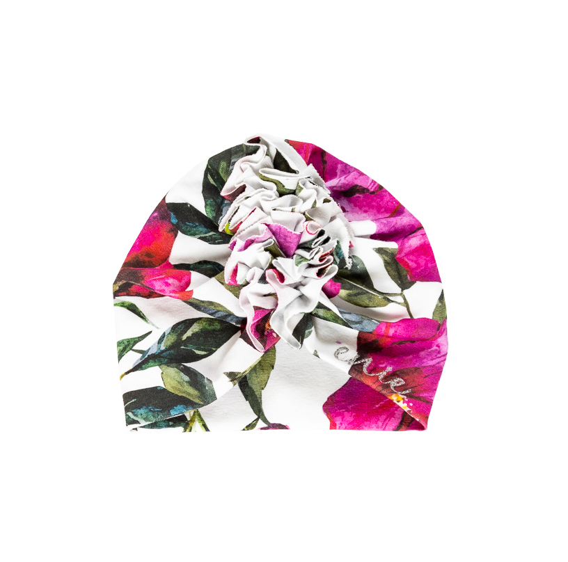 ENIE BABY Bonnet turban enfant Fleurs fille 6-9m