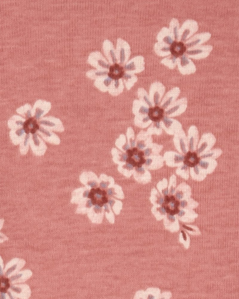 Body à manches longues CARTER'S rose/bleu à fleurs pour fille, 4 pièces, 9 m/taille. 74 – Image 4