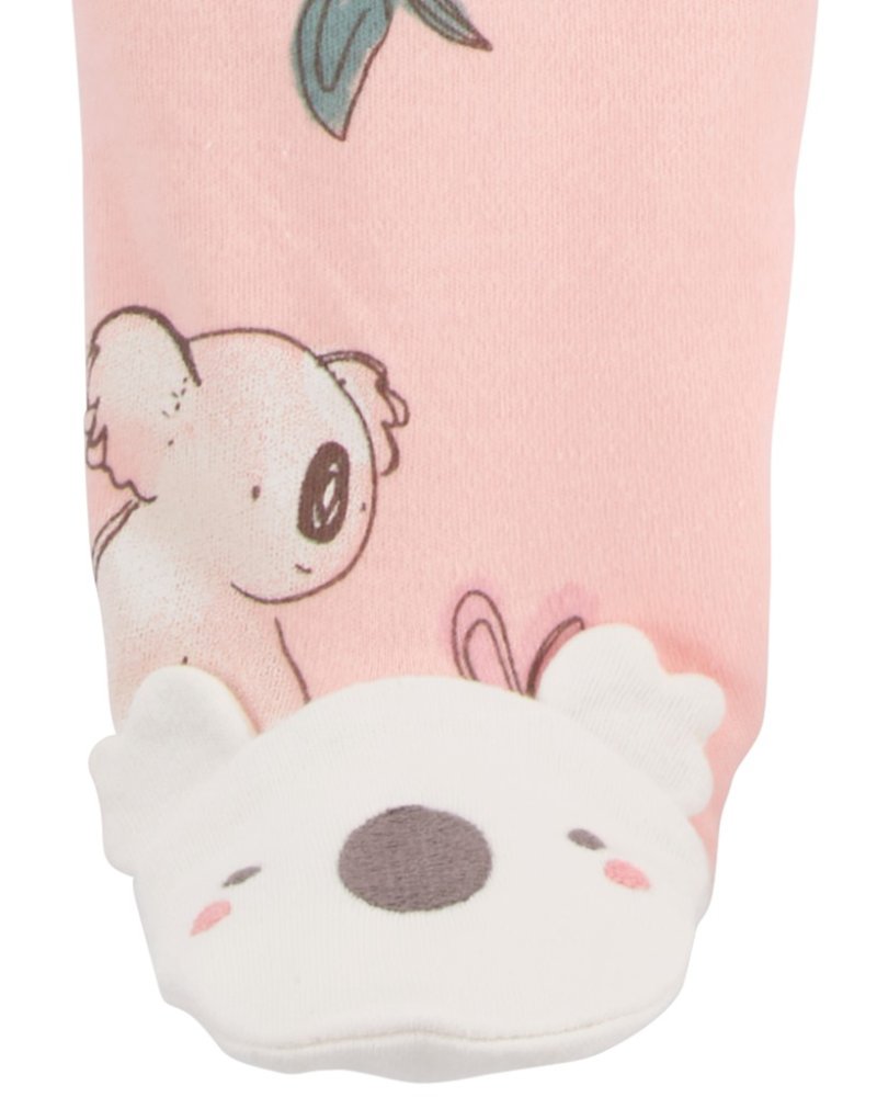 CARTER'S Sleep&Play Różowy kombinezon z koalą, rozpinany dla dziewczynki, rozmiar 9m/rozmiar. 74 - obrazek 3