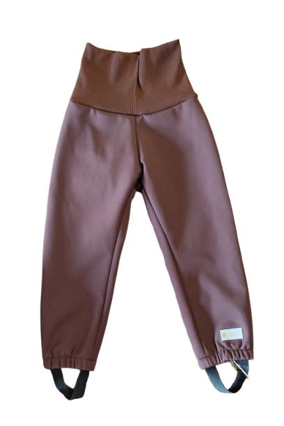 Pantalon softshell pour enfant avec membrane Monkey Mum® - Marron foncé 86/92