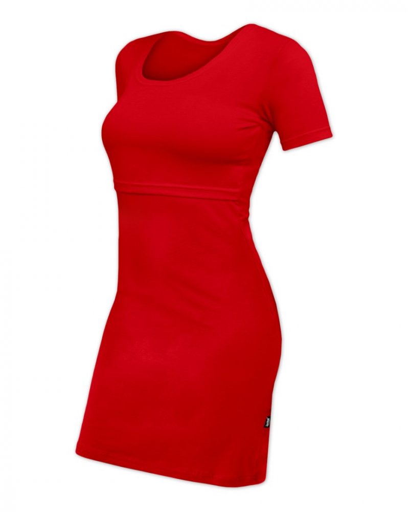 Abito da allattamento ELENA, manica corta, rosso M/L
