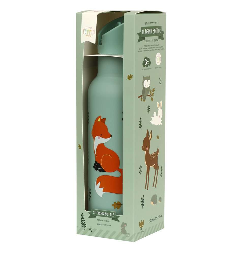 A Little Lovely Company - Borraccia in acciaio inossidabile, 500 ml - Amici della foresta - immagine 4