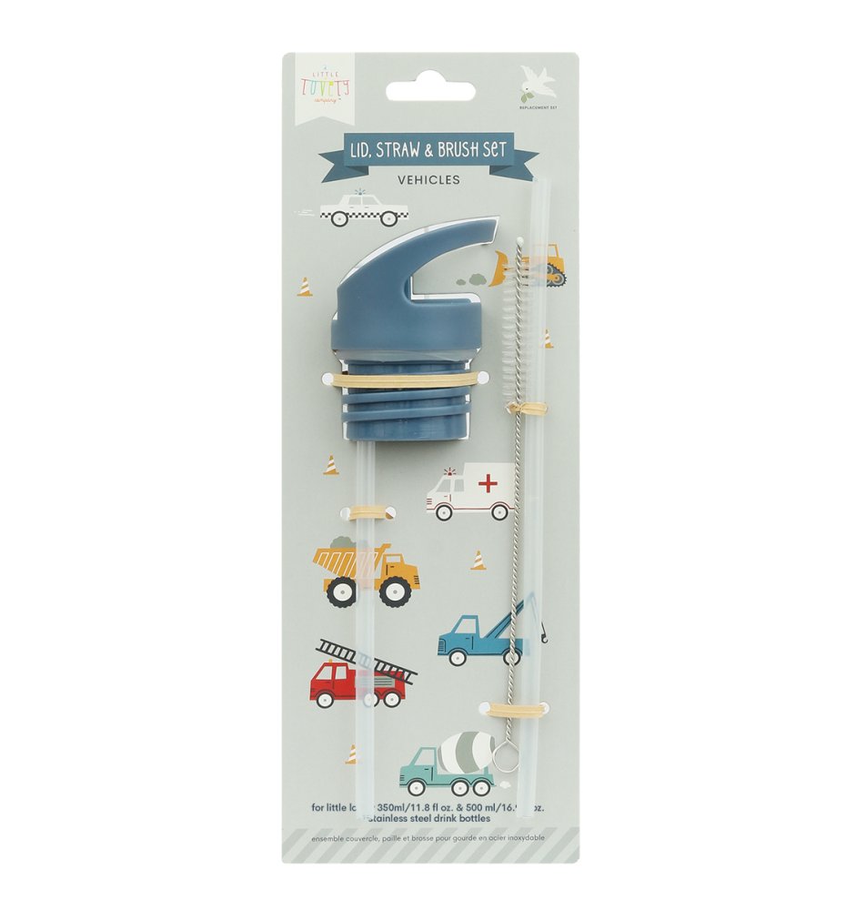 A Little Lovely Company - Bouchon, brosse et paille pour gourde en acier inoxydable - Véhicules – Image 3