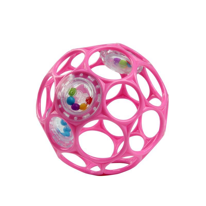 OBALL Giocattolo Oball RATTLE 10 cm rosa scuro 0m+AQUAINT Acqua detergente 100% ecologica 50 ml - immagine 3