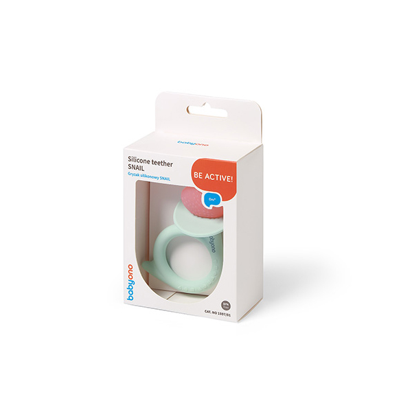 BABYONO Massaggiagengive in silicone Snail - rosa