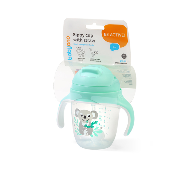 BABYONO Kubek niekapek ze słomką Koala 6m+ - obrazek 3
