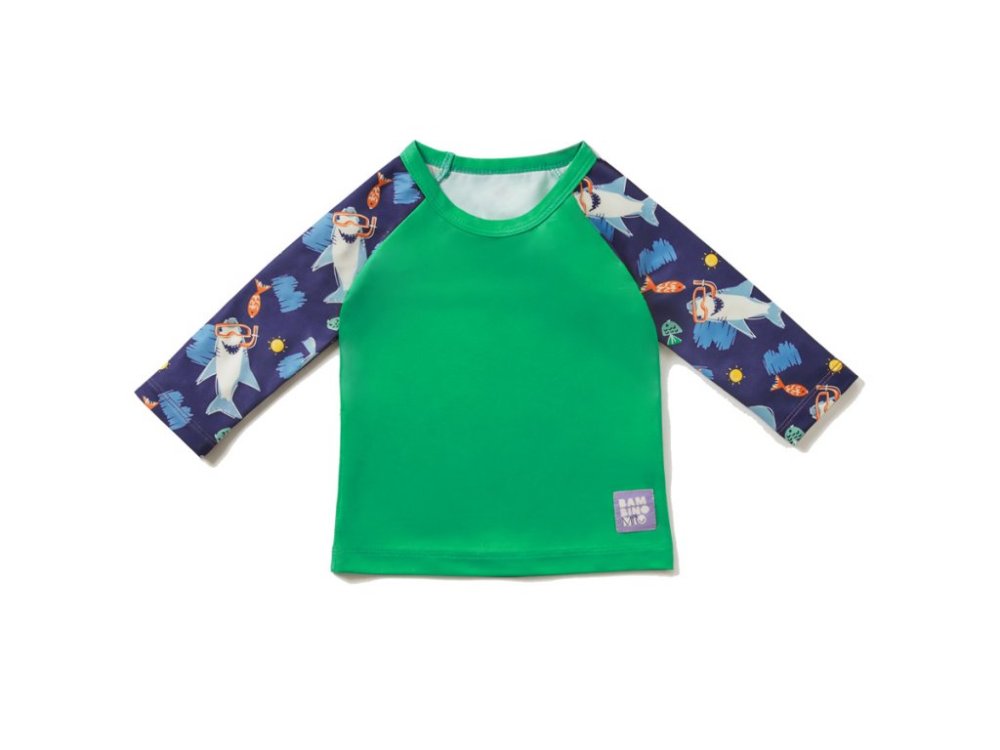 BAMBINO MIO T-shirt de bain à manches pour enfants, UPF 40+, Ocean, 9-12 kg -1-2 ans