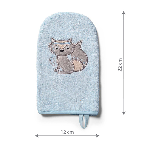 BABYONO Guanto da bagno Natural bamboo - blu - immagine 4