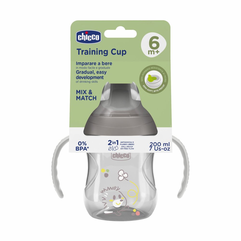 CHICCO Training Tasse mit Griffen grau, 6m+ – Bild 6