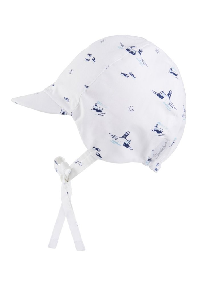 STERNTALER Czapka z daszkiem wiązana latarnie morskie chłopięca 35 cm-1-2 m - obrazek 4