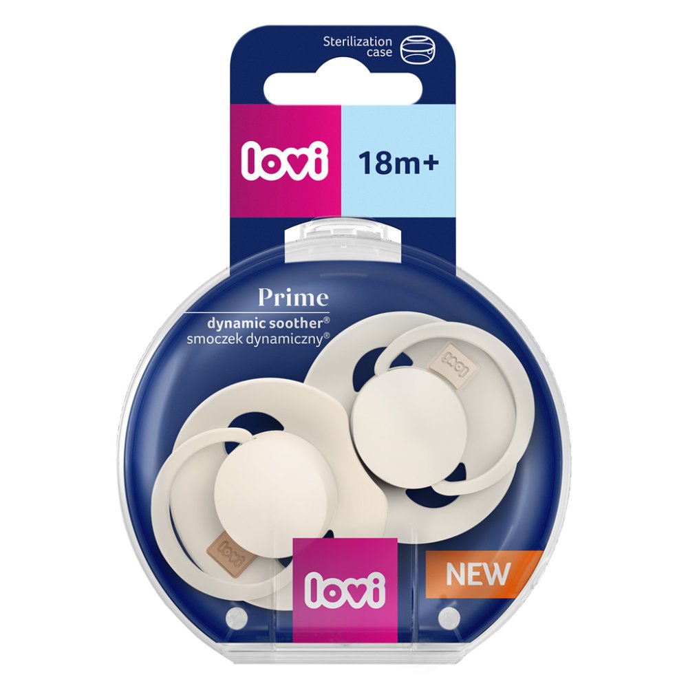 LOVI Sucette silicone dynamique Prime 18m+ 2 pièces Coconut/Ivoire – Image 6